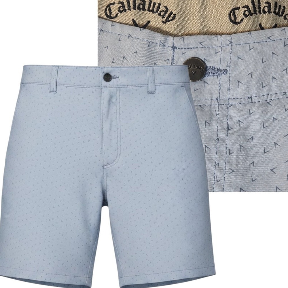 Callaway‎ Golf Shorts Mens 34 Blue Geometric Chevron Print Performance Stretch